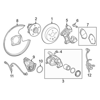 Toyota OE - Rear Suspension - Brake Components (FWD)