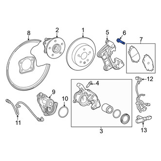 Toyota OE - Front Upper Disc Brake Caliper Pin