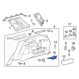 Toyota OE - Rear Left Interior Quarter Panel Trim Panel Storage Compartment