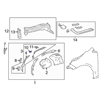 Toyota OE - Front Left Fender Apron Extension