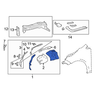 Toyota OE - Front Left Fender Apron Assembly