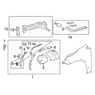 Toyota OE - Front Left Fender Rail Reinforcement