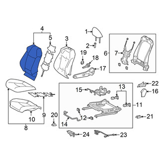 Toyota OE - Front Left Seat Back Cushion Cover