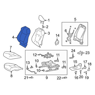 Toyota OE - Front Left Seat Back Cushion Cover