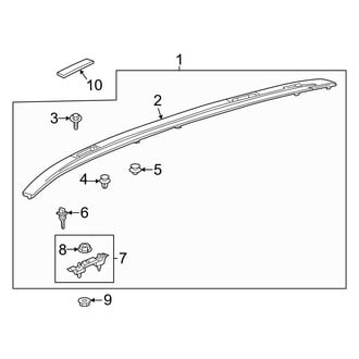 Toyota OE - Left Roof Luggage Carrier Side Rail