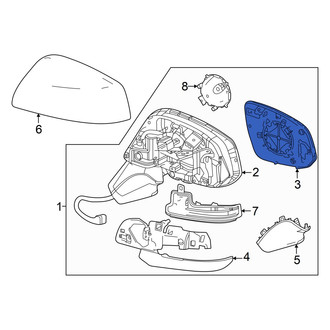 Toyota OE - Front Left Door Mirror Glass