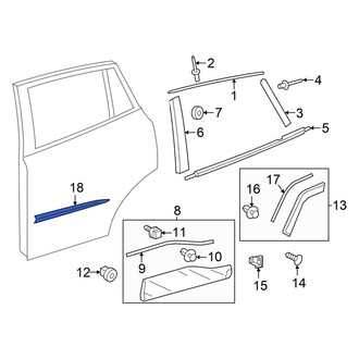 Toyota OE - Rear Right Lower Door Molding