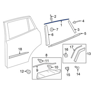 Toyota OE - Front Right Door Reveal Molding