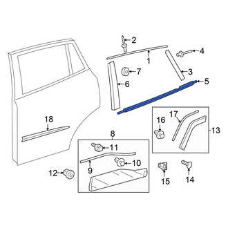 Toyota OE - Rear Right Door Belt Molding