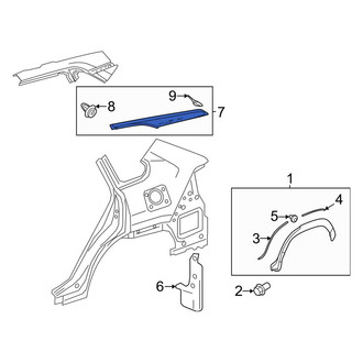 Toyota OE - Left Body D-Pillar Molding
