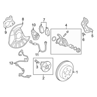 Toyota OE - Rear Suspension - Brake Components (FWD Gas)