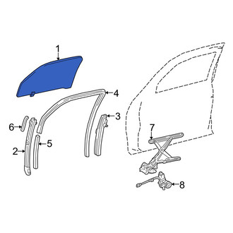 Toyota OE - Rear Left Door Glass
