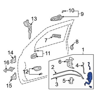 Toyota OE - Front Left Door Latch Assembly