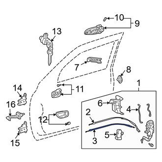 Toyota OE - Front Left Lower Door Latch Cable