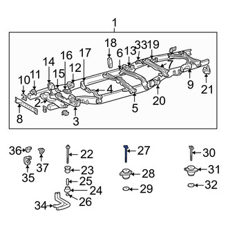 Toyota OE - Body Mount Cushion Bolt