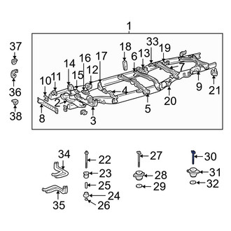 Toyota OE - Rear Body Mount Cushion Bolt