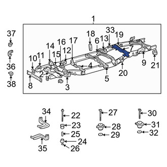 Toyota OE - Center Rear Frame Crossmember