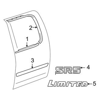 Toyota OE - Rear Door - Exterior Trim (Double Cab)