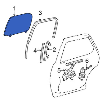Toyota OE - Rear Left Door Glass