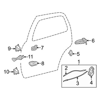 Toyota OE - Rear Door - Lock & Hardware (Double Cab)