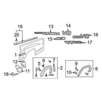 Toyota OE - Pick Up Box - Exterior Trim (Access Cab)