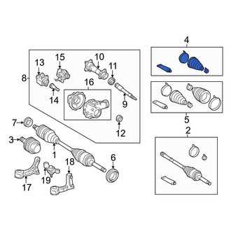 Toyota OE - Front Left Inner CV Joint Boot Kit