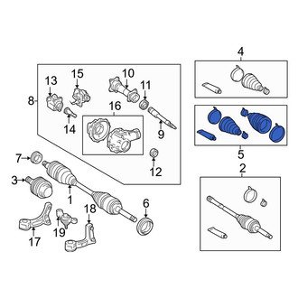 Toyota OE - Front Left Inner CV Joint Boot Kit