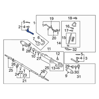 Toyota OE - Left Outer Steering Tie Rod End