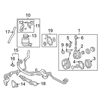 Toyota OE - Steering Gear & Linkage - Pump & Hoses (With Cooler), (4.7L)