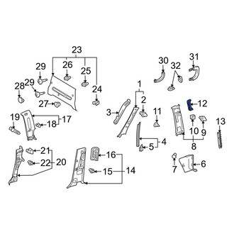 Toyota OE - Left Body B-Pillar Trim Panel Insert