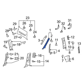 Toyota OE - Left Body A-Pillar Trim Panel