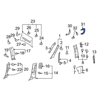 Toyota OE - Rear Interior Grab Bar