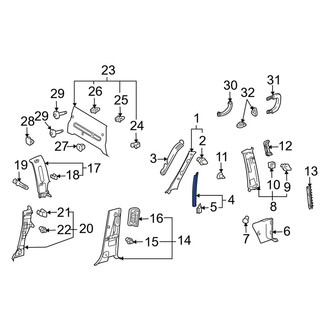 Toyota OE - Left Body A-Pillar Trim Panel