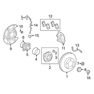 Toyota OE - Front Suspension - Brake Components (4WD)