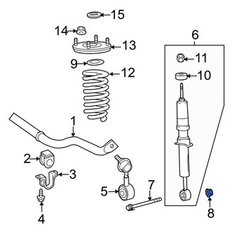 Toyota OE - Rear Suspension Stabilizer Bar Link Nut