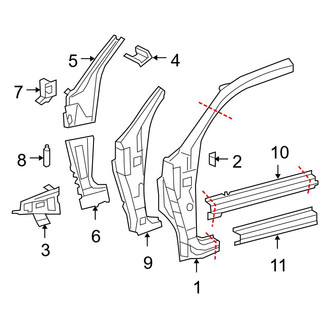 Toyota OE - Cab - Hinge Pillar (Regular Cab), (Regular Cab)