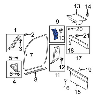 Toyota OE - Left Upper Door Pillar Post Trim Set