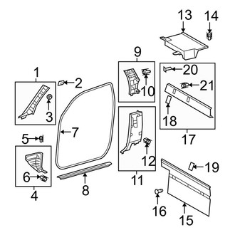 Toyota OE - Cab - Interior Trim (Hinge Pillar, Floor, Side & Back Panels), (Regular Cab)