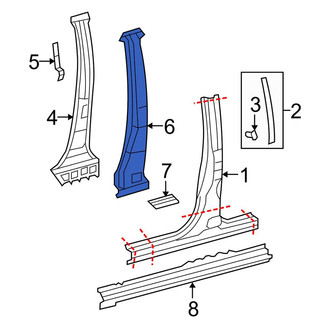Toyota OE - Left Body B-Pillar Reinforcement