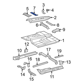 Toyota OE - Front Center Right Floor Pan Crossmember