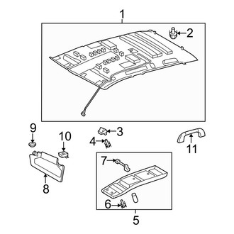 Toyota OE - Cab - Interior Trim (Roof, W/O Sunroof, With Overhead Console), (CrewMax)