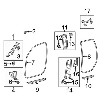 Toyota OE - Cab - Interior Trim (Pillars & Floor), (Base / Limited / Platinum CrewMax)