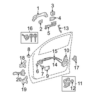 Toyota OE - Front Door - Lock & Hardware (Regular Cab), (Regular Cab)