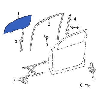 Toyota OE - Rear Right Door Glass