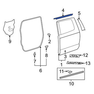 Toyota OE - Front Right Door Belt Molding