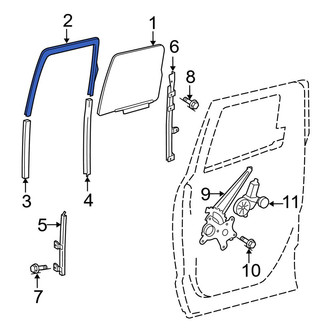 Toyota OE - Rear Right Upper Window Channel