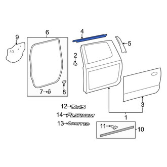 Toyota OE - Rear Right Door Belt Molding