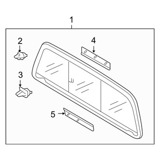 Toyota OE - Back Glass - Glass & Hardware (Sliding Window, W/O Power)
