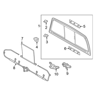 Toyota OE - Back Glass - Glass & Hardware (Sliding Horizontal Window, With Power)