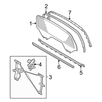 Toyota OE - Back Glass - Glass & Hardware (Sliding Vertical Window, With Power)